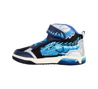 Geox J INEK BOY A Sneaker, Navy/Turquoise, 0 UK