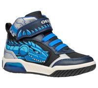 Geox J INEK BOY A Sneaker, Navy/Turquoise, 5 UK Child