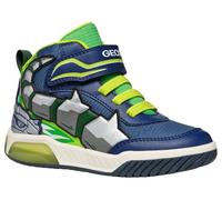 Geox J INEK BOY C Sneaker, Navy/Lime, 10 UK Child