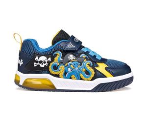 Geox J INEK Boy C Trainers, Navy/Yellow, 33 EU