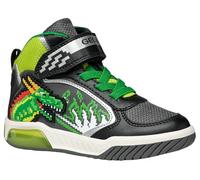 Geox J INEK BOY Sneaker, Black/Lime, 12.5 UK Child