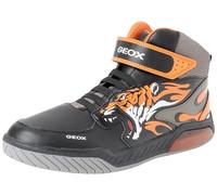 Geox J Inek Boy Sneaker, Black Orange, 1 UK