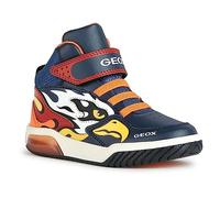 Geox J Inek Boy Sneaker, Navy Orange, 7 UK Child
