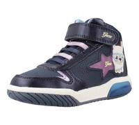 Geox J Inek Girl Sneaker, Navy Lilac, 1.5 UK