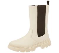 Geox J Junette Girl Ankle Boot, Lt Ivory Black, 6 UK