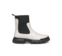 Geox J Junette Girl C Chelsea Boot, LT Ivory/Black, 1 UK