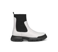 Geox J Junette Girl C Chelsea Boot, LT Ivory/Black, 1 UK