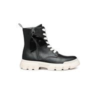 Geox J Junette Girl G Ankle Boot, Black/Milk, 1 UK