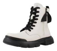 Geox J Junette Girl G Ankle Boot, LT Ivory/Black, 1 UK