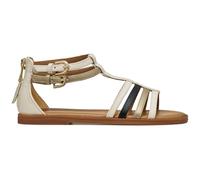 Geox J Karly Girl Sandal, LT Ivory/Platinum, 32 EU