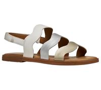 Geox J Karly Girl Sandal, White/Silver, 33 EU