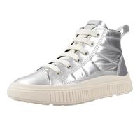 Geox J LAQUINNY Girl C Sneaker, Metallic Silver, 10 UK Child