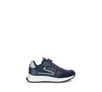 Geox J Letter Boy A Sneaker, Navy Dk Red, 5 UK