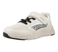 Geox J Loftus A, Girls’ Sneaker, Lt Ivory/Silver, 8.5 Child UK