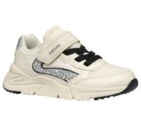 Geox J Loftus Girl A, Girls’ Sneaker, Lt Ivory/Silver,