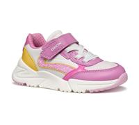 Geox J Loftus Girl A Sneaker, Dk Pink/Yellow, 1 UK
