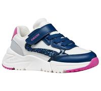 Geox J Loftus Girl A Sneaker, White Dk Royal, 2.5 UK