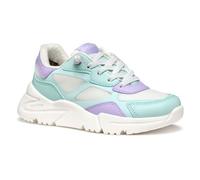 Geox J Loftus Girl B Sneaker, Aqua/White, 5 UK