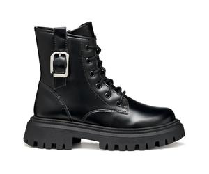 Geox J Maquinnens Girl Ankle Boot, Black, 4 UK