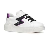 Geox J MIKIROSHI Girl A Sneaker, White/Purple, 13 UK