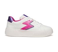 Geox J MIKIROSHI Girl Sneaker, White/Fuchsia, 3 UK