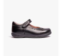 GEOX NAIMARA G A Girls Leather Touch Fasten School Shoes Black - UK 11.5 / EUR 30