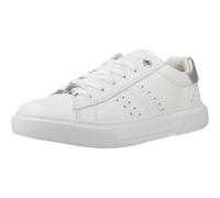 Geox J NETTUNO Girl B Sneaker, White/Silver, 0.5 UK