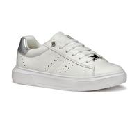 Geox J NETTUNO Girl B Sneaker, White/Silver, 4.5 UK