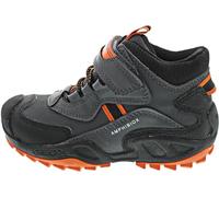 Geox J New Savage Boy B A Sneaker, Dk Grey Orange, 5 UK
