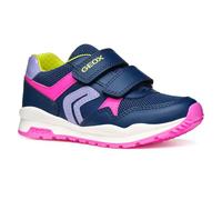 Geox J Pavel Girl A Sneaker, Navy/Fluo Fuchsia, 5 UK Child