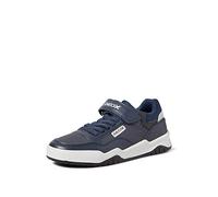 Geox J Perth Boy E Sneaker, Navy Lt Grey, 4 UK