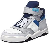 Geox J Perth Boy F Sneaker, Lt Grey Lt Blue, 3 UK