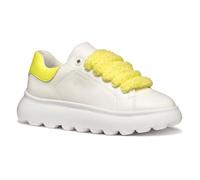Geox J PUFFYPOP Girl A Sneaker, White/Fluo. Yellow, 10 UK Child