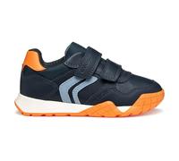 Geox J RANN-E BOY Sneaker, Navy/Orange, 12.5 UK