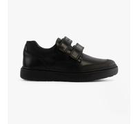 Geox Boys Black "Riddock" Leather School Shoes With Velcro Straps