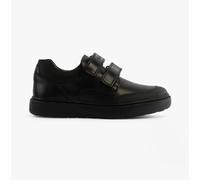 GEOX J RIDDOCK Boys Leather Touch Fasten School Shoes Black - UK 9 / EUR 27