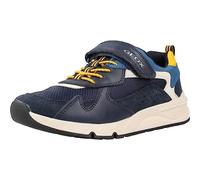 Geox J Rooner Boy A Sneaker, Navy Yellow, 7 UK Child