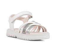 Geox J Sandal Coralie Gir, White Silver, 10 UK Child