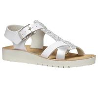 Geox J SANDAL COSTAREI GI, Girls’ Sandal, White/Silver,