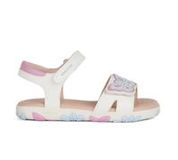 Geox J Sandal Haiti Girl, White Dk Pink, 1 UK