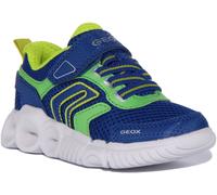 Geox J Single Strap Lights Up Trainer Unisex Shoes In Blue Green UK 1 - 13