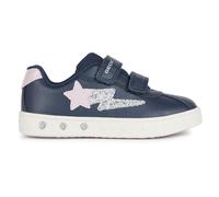 Geox J Skylin Girl A Sneaker, Navy Pink, 7 UK Child