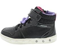 Geox J Skylin Girl B Sneaker, Black/Fuchsia, 6 UK Child