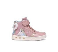 Geox J Skylin Girl G, Sneaker, LT Rose/Platinum,