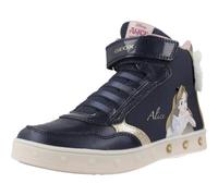 Geox J Skylin Girl G Sneaker, Navy/Platinum, 10 UK Child