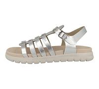 Geox J Soleima Gir Women's Sandal, silver, 4 UK