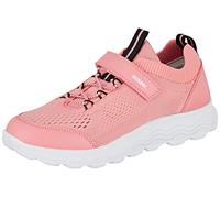 Geox J Spherica Girl Sneaker, Coral Black, 5 UK