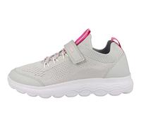 Geox J Spherica Girl Sneaker, Lt Grey Fuchsia, 6 UK