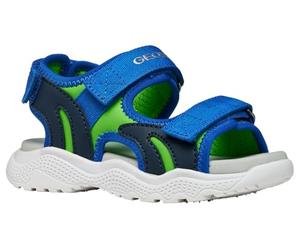 Geox J Splash Boy Sandal, Royal/Green, 29 EU