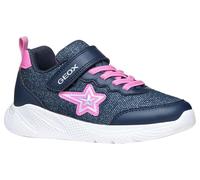 Geox J SPRINTYE Girl A Sneaker, Navy/Fuchsia, 13 UK